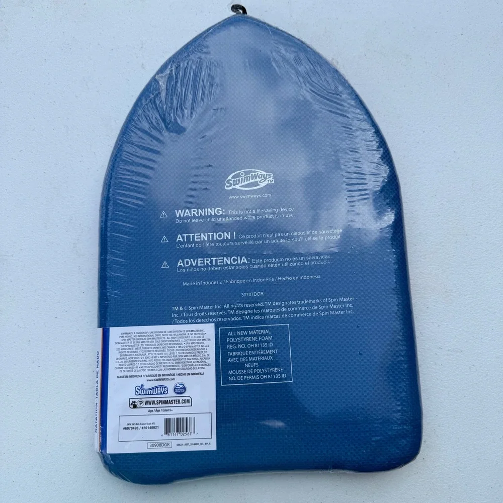 SwimWays Kids Shark Kickboard Blue Swim Trainer Foam Board 6070493 Age 5+ NEW